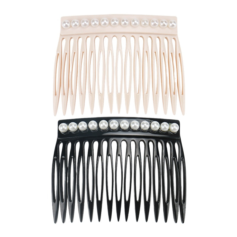 Alexandria the same snow bean hair comb, exquisite acetic acid disc hair comb, hollow tines insert comb inlaid with pearls
