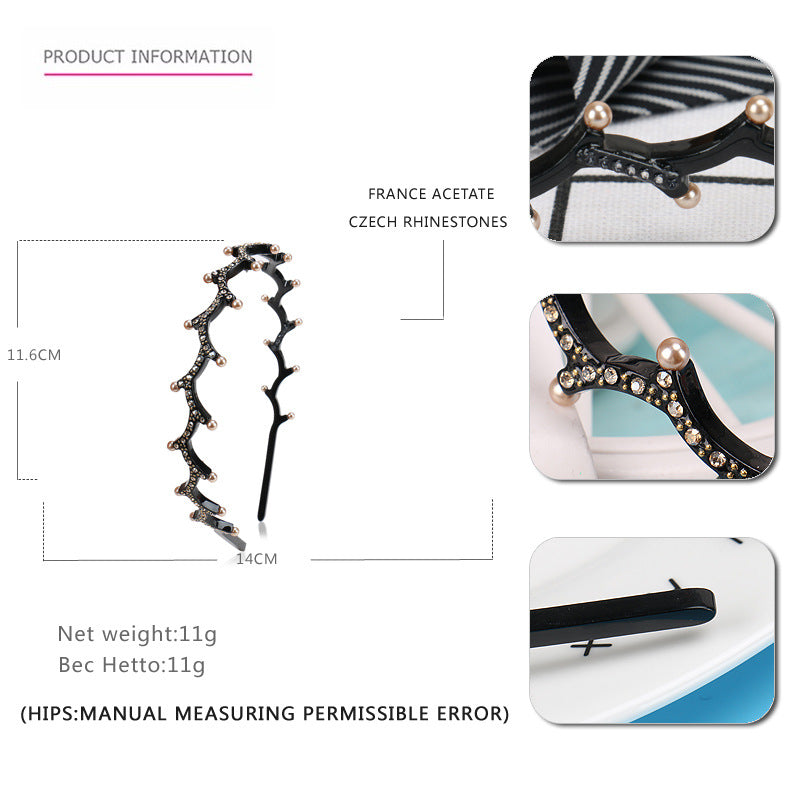 Alexander the same twig acetic acid head headband French retro women's non-slip headband hairpin hair accessories factory direct sales