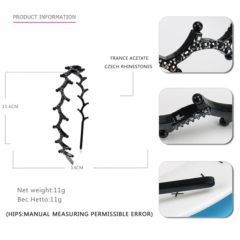 Alexander the same twig acetic acid head headband French retro women's non-slip headband hairpin hair accessories factory direct sales