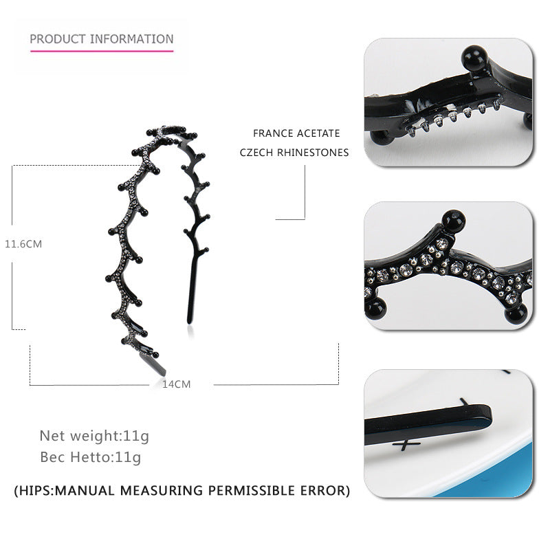 Alexander the same twig acetic acid head headband French retro women's non-slip headband hairpin hair accessories factory direct sales