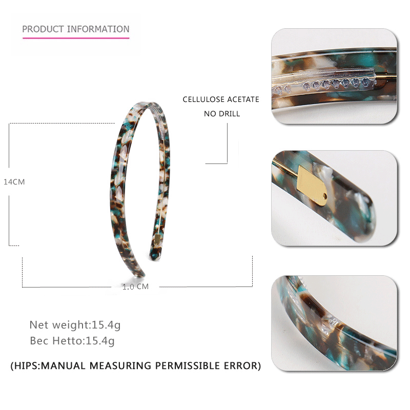 Cross-border simple 1cm narrow acetic acid headband headgear, Alexander hair hole high-end face wash headband