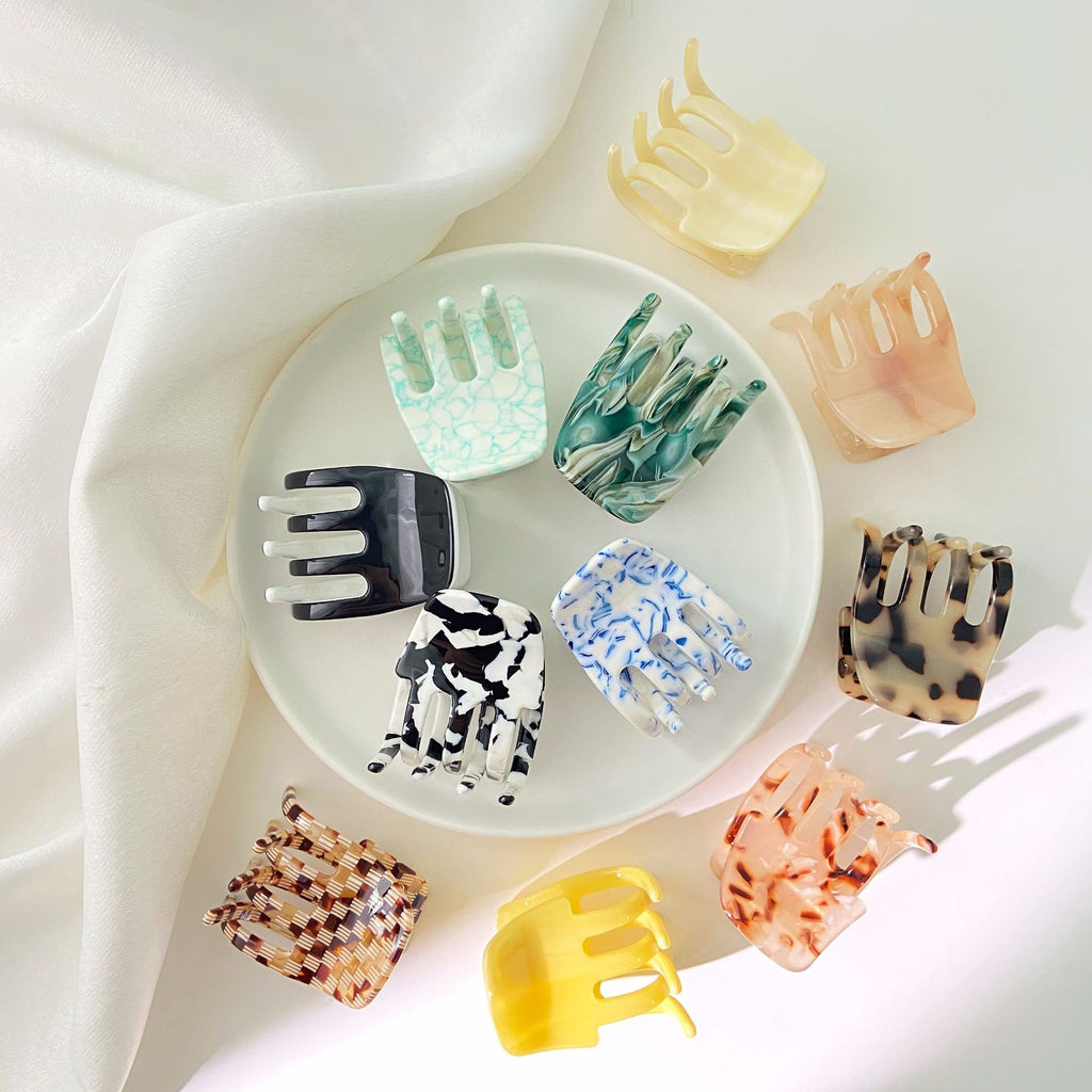 European and American simple hairpin wholesale literary and retro temperament disc hair grab clip small acetic acid plate high ponytail hair accessories