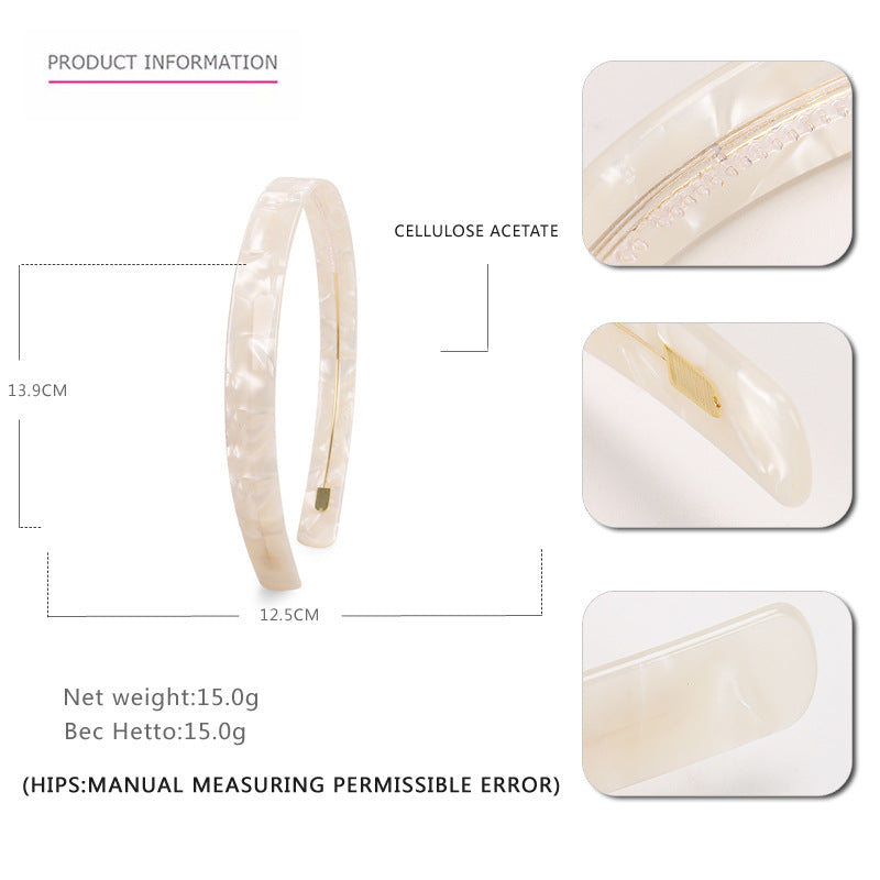 Alexander Simple 1.5cm wide acetic acid plate headband