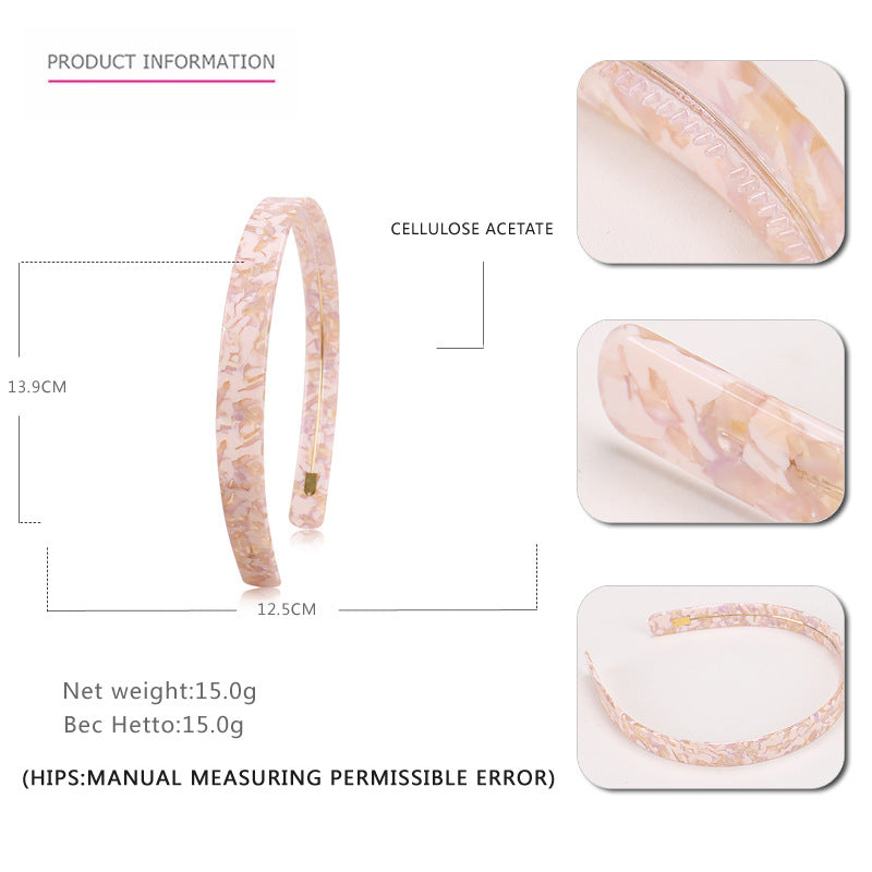 Alexander Simple 1.5cm wide acetic acid plate headband