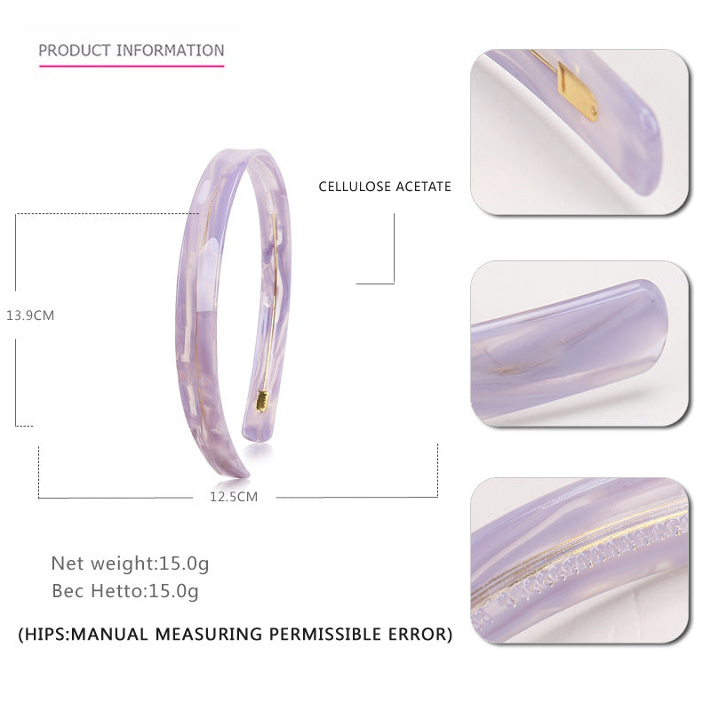 Alexander Simple 1.5cm wide acetic acid plate headband