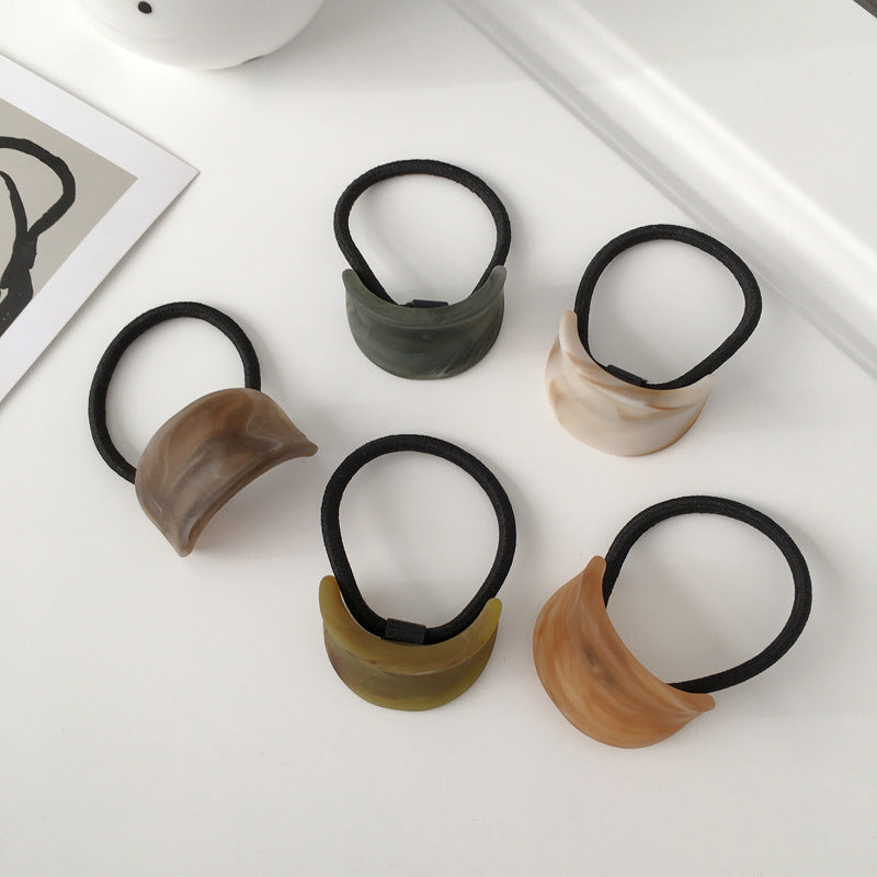 wood grain girl ponytail hair tie