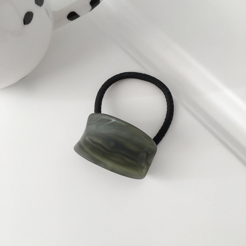 wood grain girl ponytail hair tie