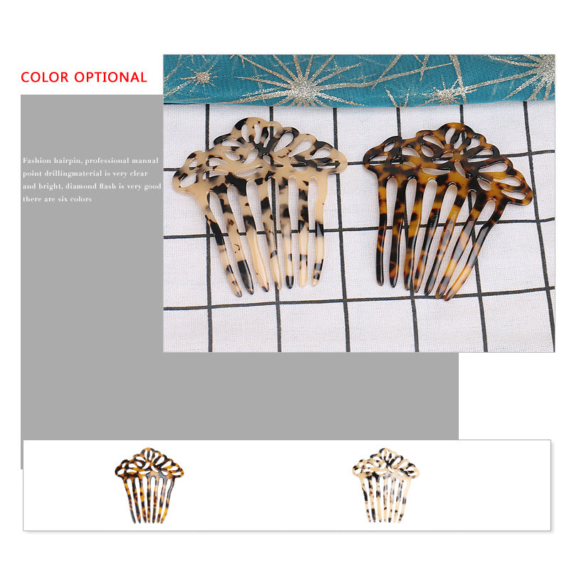 Factory direct sales, new hollow acetic acid hair combhair accessories, seven-tooth hair comb