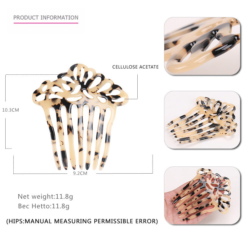 Factory direct sales, new hollow acetic acid hair combhair accessories, seven-tooth hair comb