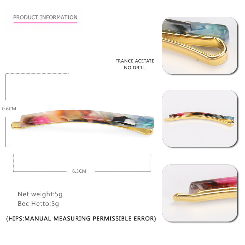 Japanese bangs hairpin acetic acid plate hairpin edge clip