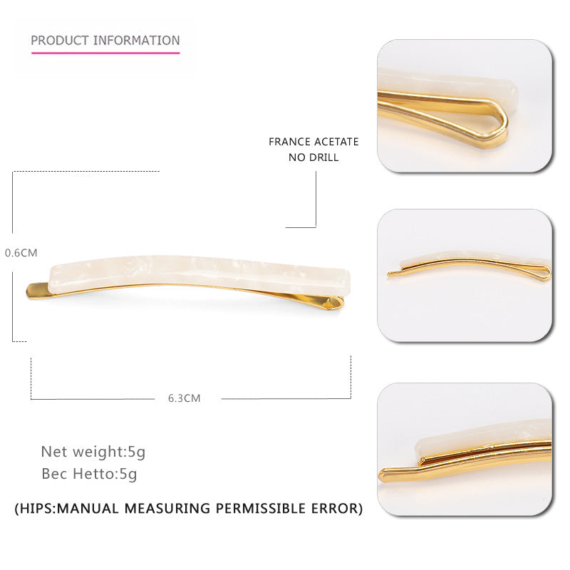 Japanese bangs hairpin acetic acid plate hairpin edge clip