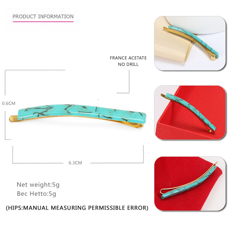 Japanese bangs hairpin acetic acid plate hairpin edge clip
