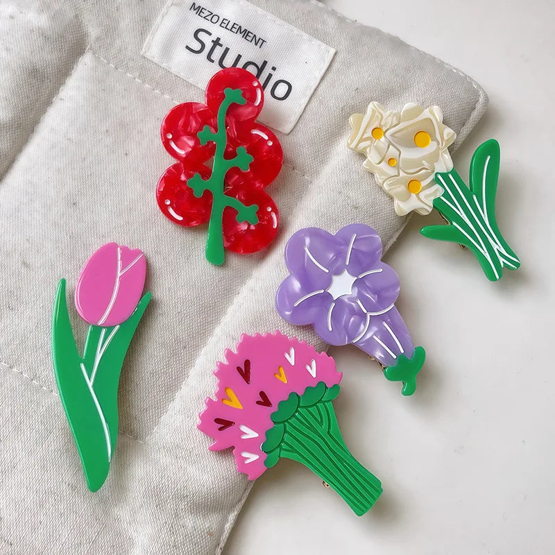 Animal Flower Acetate Duckbill Clip Side Clip Hair Clip