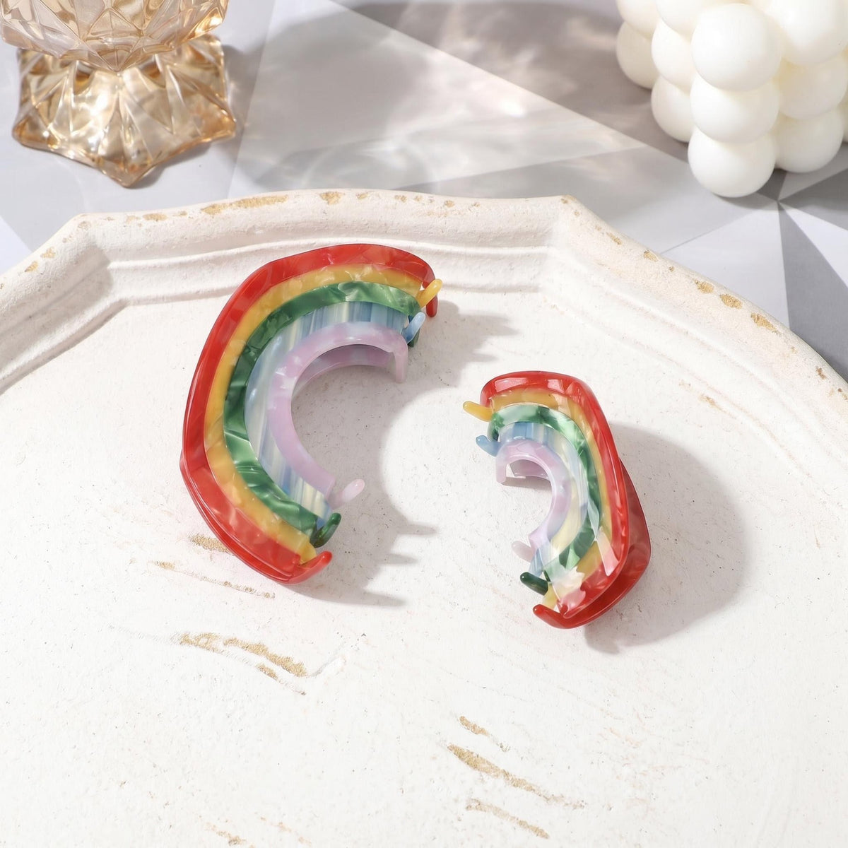 Summer rainbow hair claw