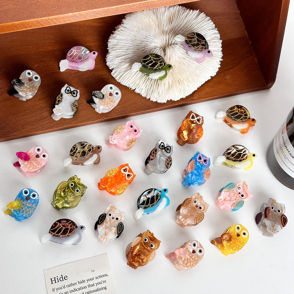 mini owl hair claw