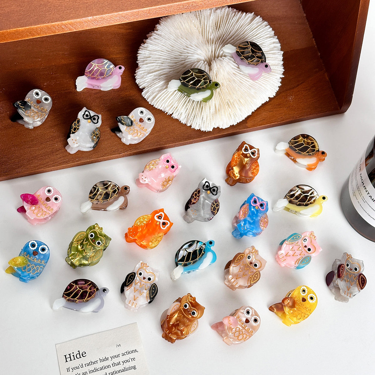 mini owl hair claw