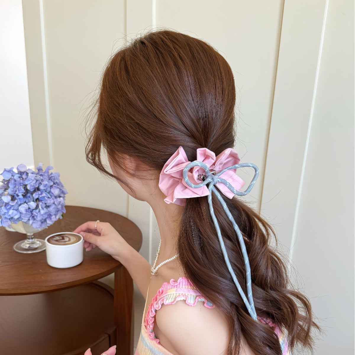 summer bows drawstring glasses hair Scrunchie