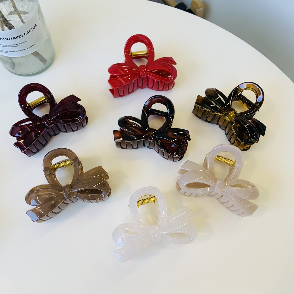 butterfly buckle classy back round bows hair claw