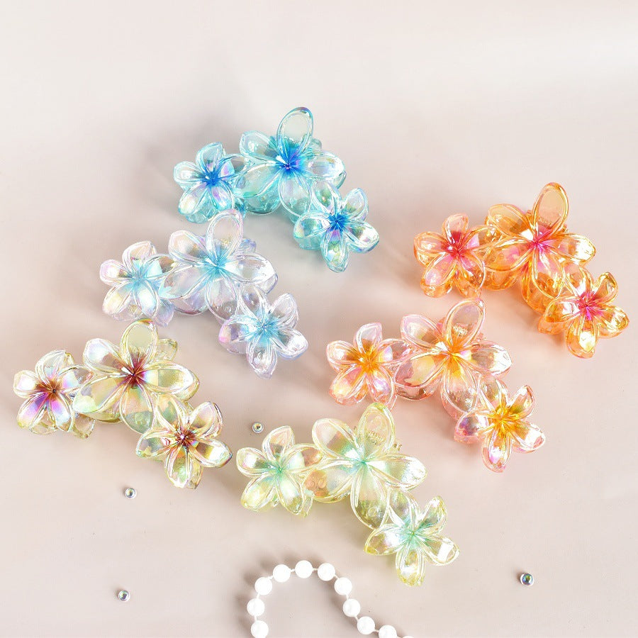 matte flower grab hair claw