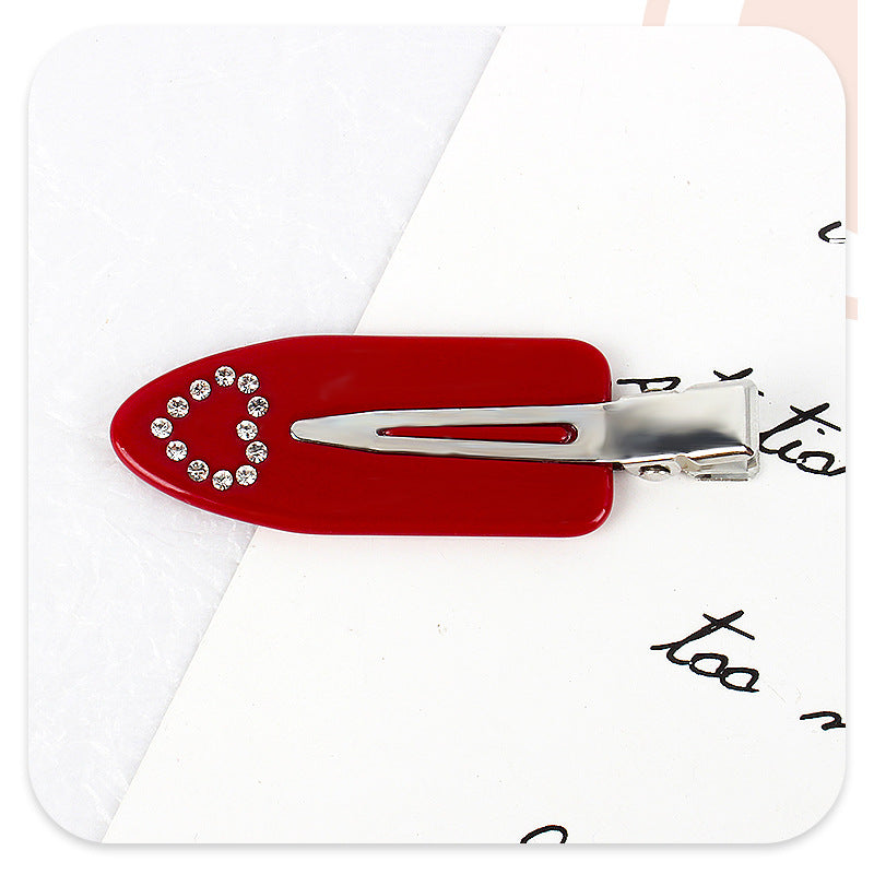 love rhinestone seamless clip 3mm thick acetic acid seamless hairpin makeup face wash side bangs clip