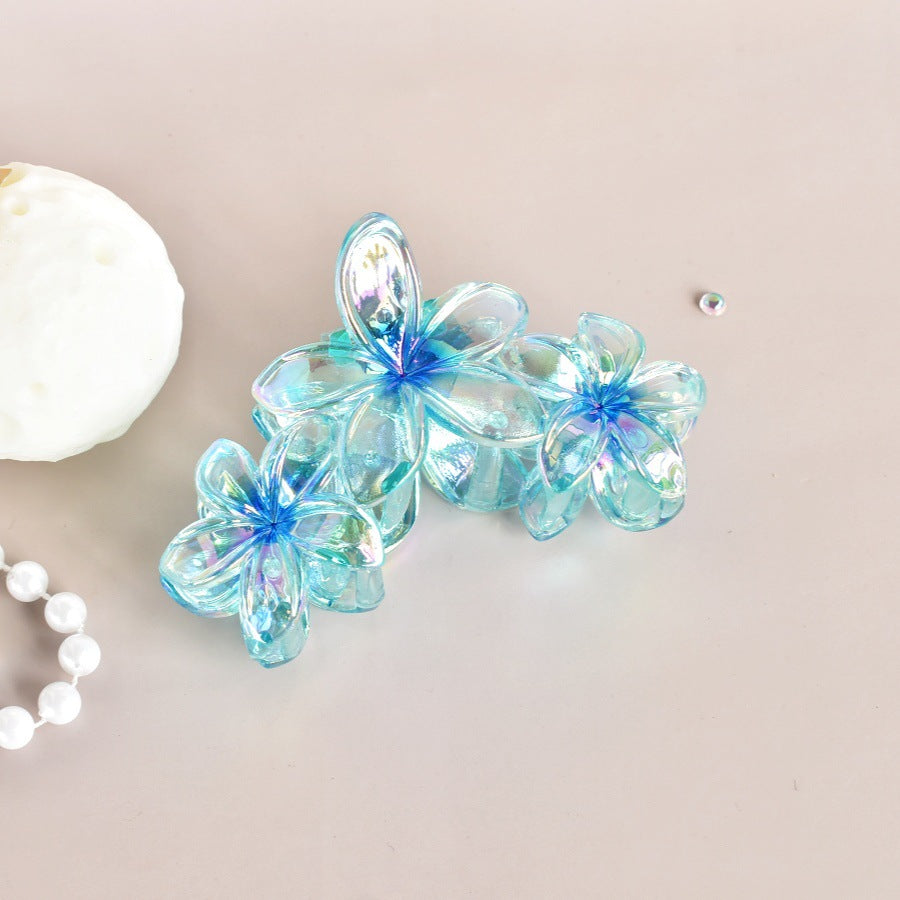 matte flower grab hair claw