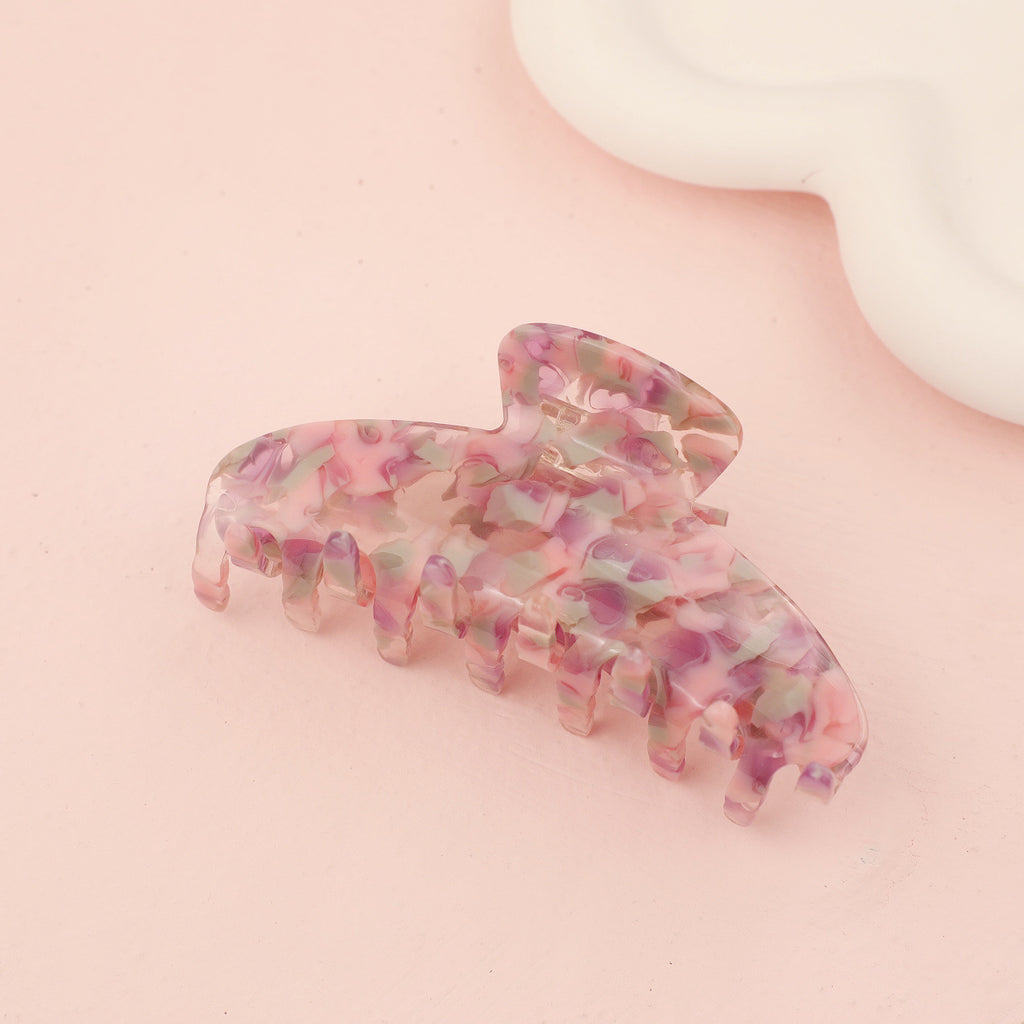 summer clear floral big hair claw