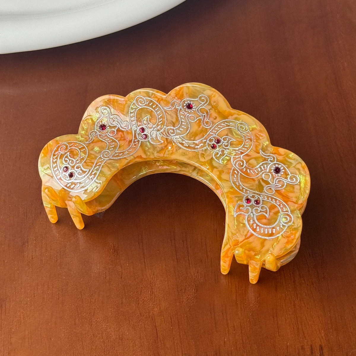 Premium Sense Engraving Gold Thread Hair Claw