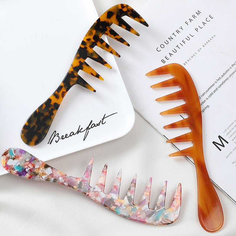 Europe and the United States cross-border hot-selling acetic acid plate comb exquisite anti-static hair comb fashion marble pattern color hair comb women