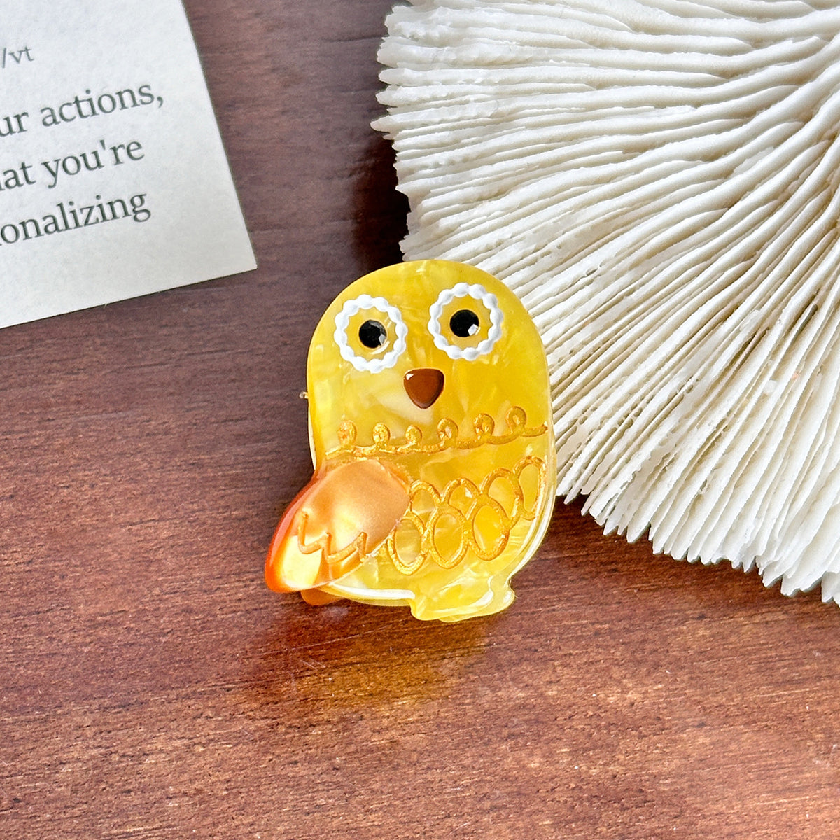 mini owl hair claw