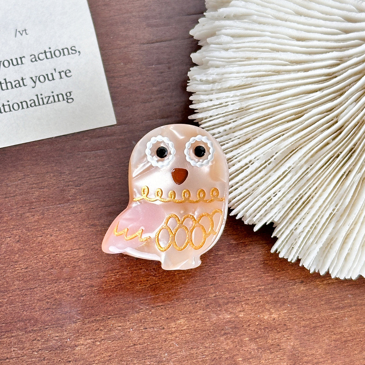 mini owl hair claw