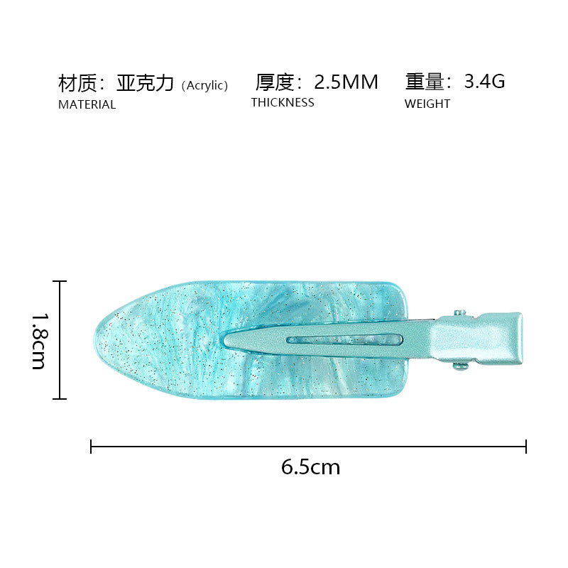 Summer explosion color seamless clip ins wind sweet and cute hairpin side duck bill clip acrylic bangs hairpin
