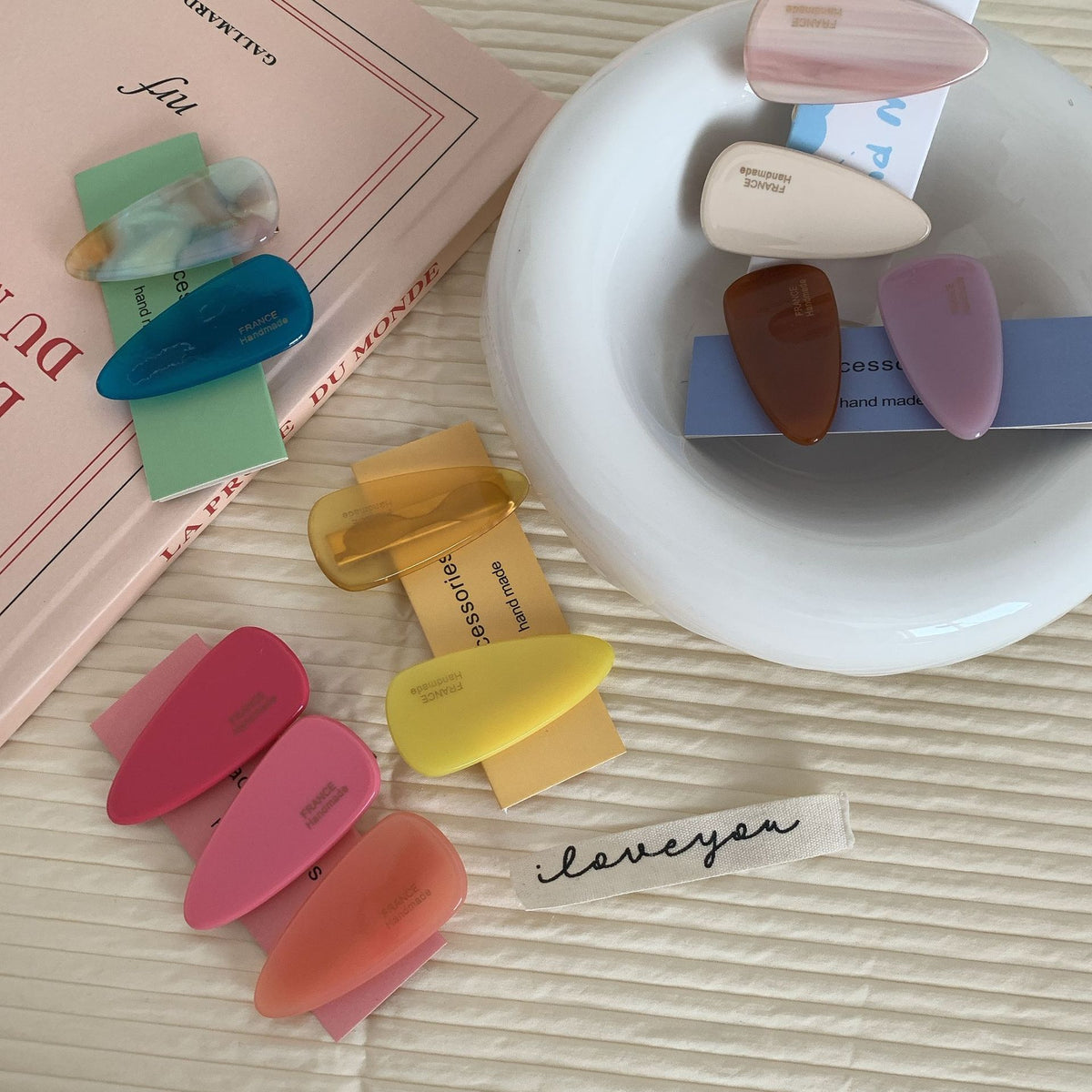 Youthful colorful water droplet Hair Claw