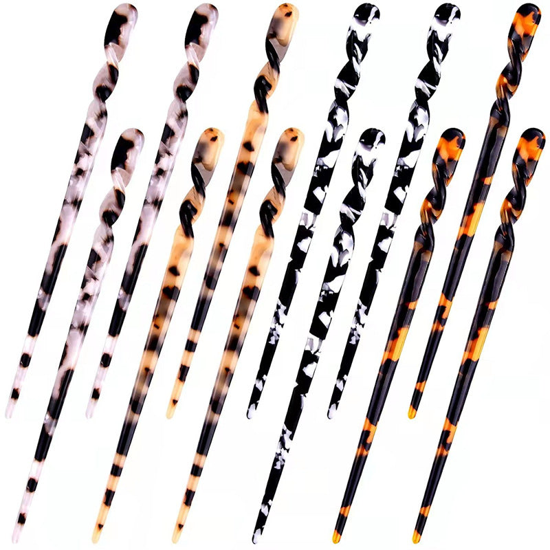 Simple twisted hair accessories Back head disc hairpin Acrylic acetate sheet hairpin Antique hairpin Fashion headgear