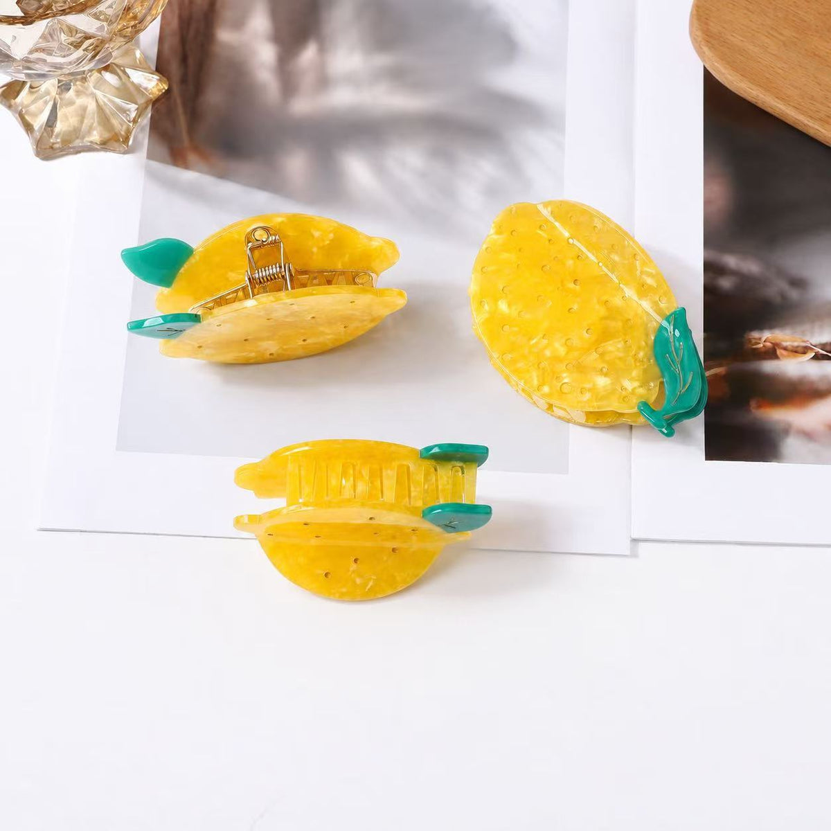 lemon fruit hair claw