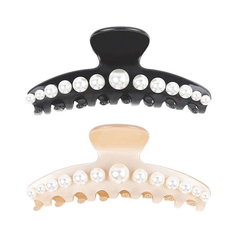 Alexander, the same Yuehua large pearl shark clip 10.8cm acetic acid full tie back head grab clip hairpin