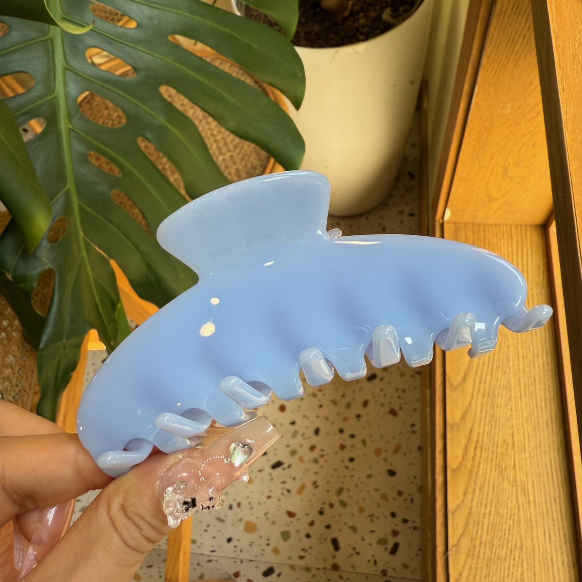 y2k pure color hair claw