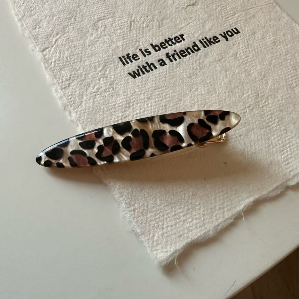 Leopard-print Hair Clip