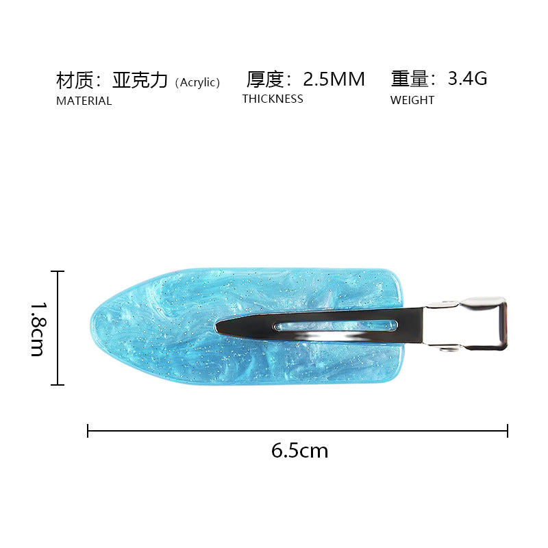 Summer explosion color seamless clip ins wind sweet and cute hairpin side duck bill clip acrylic bangs hairpin