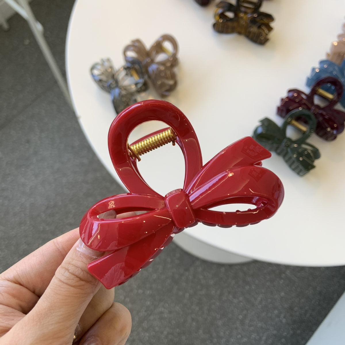 butterfly buckle classy back round bows hair claw