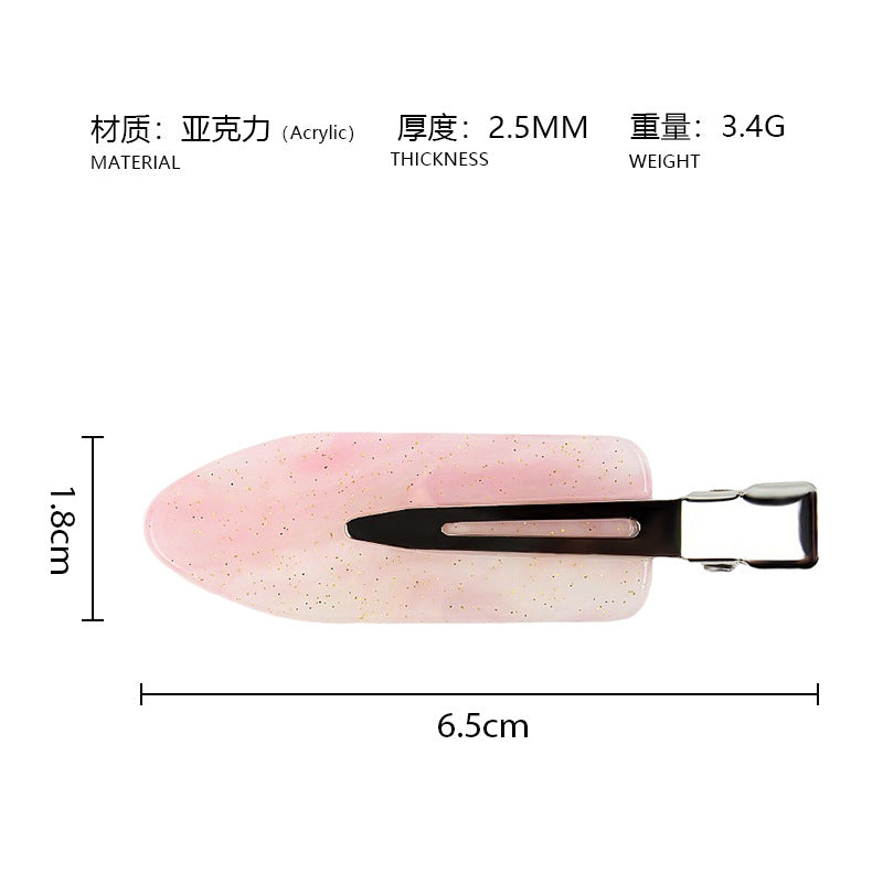 Summer explosion color seamless clip ins wind sweet and cute hairpin side duck bill clip acrylic bangs hairpin