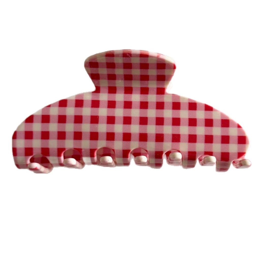 simple plaid hair claw