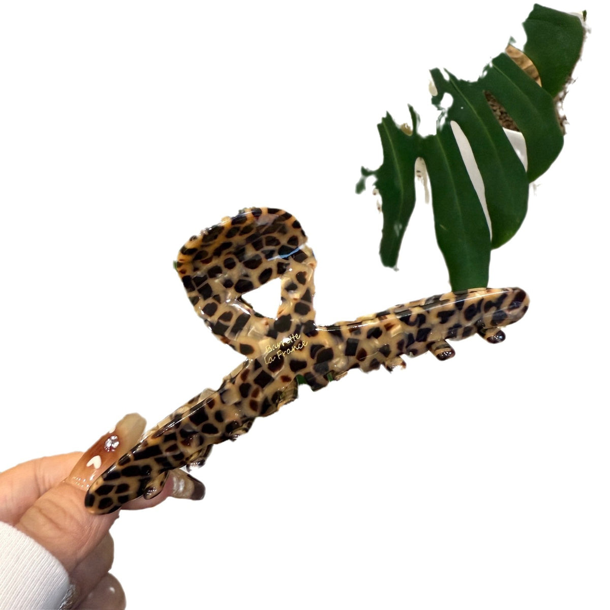leopard print clothes hanger hair claw