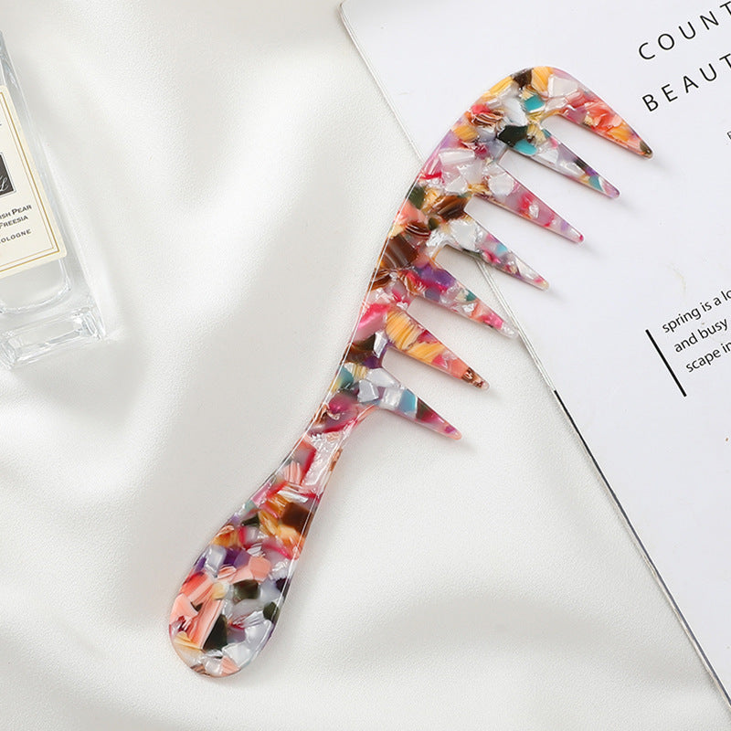 Europe and the United States cross-border hot-selling acetic acid plate comb exquisite anti-static hair comb fashion marble pattern color hair comb women