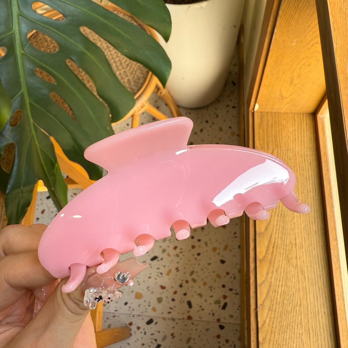 y2k pure color hair claw