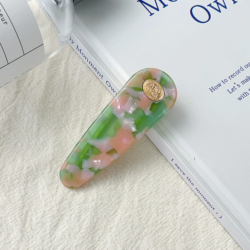 Water Droplet Metal Badge Hair Clip