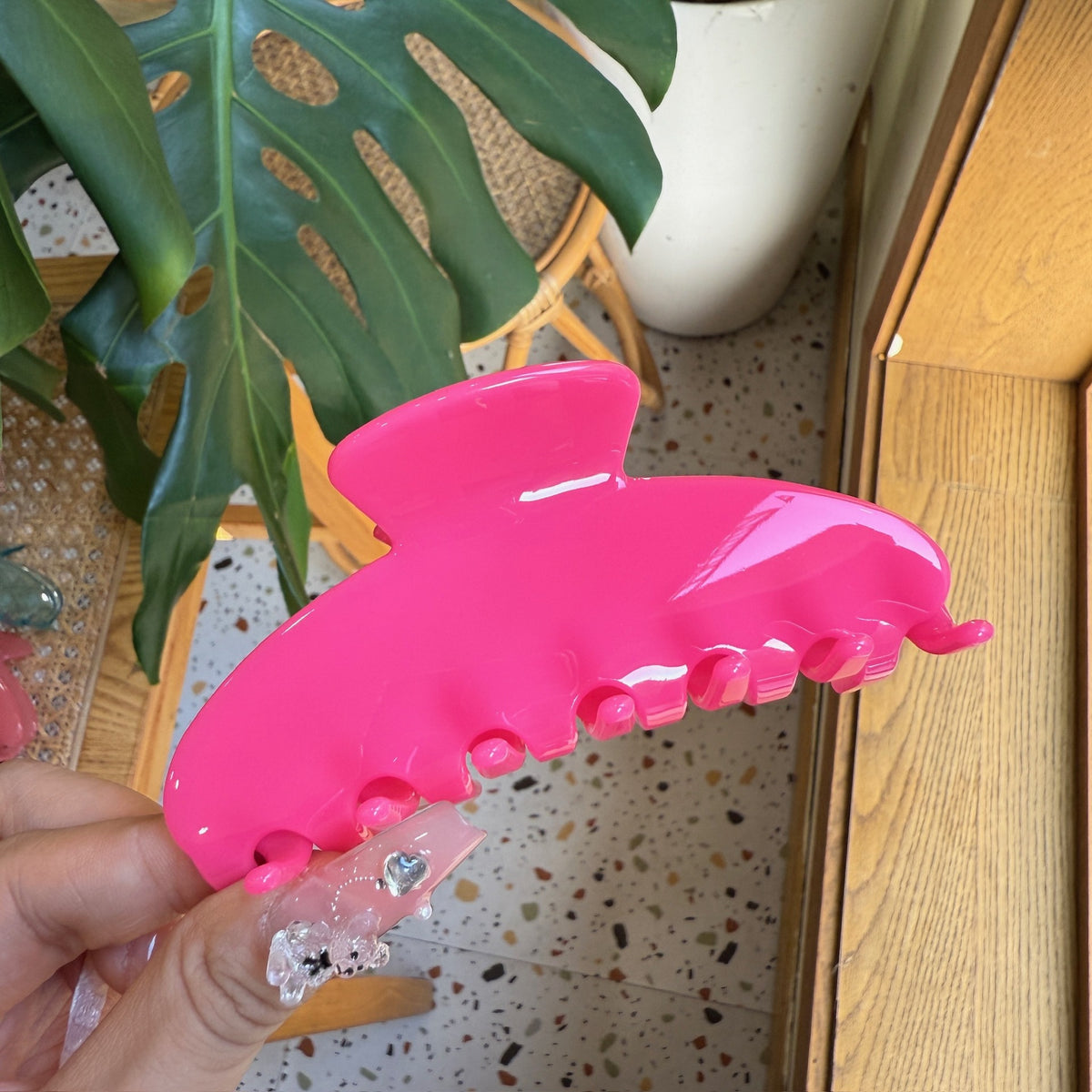 y2k pure color hair claw