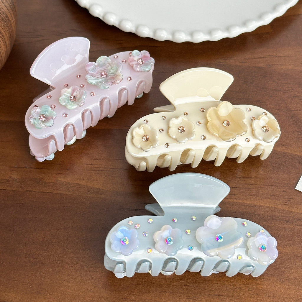 Diamond Flower  Hair Claw