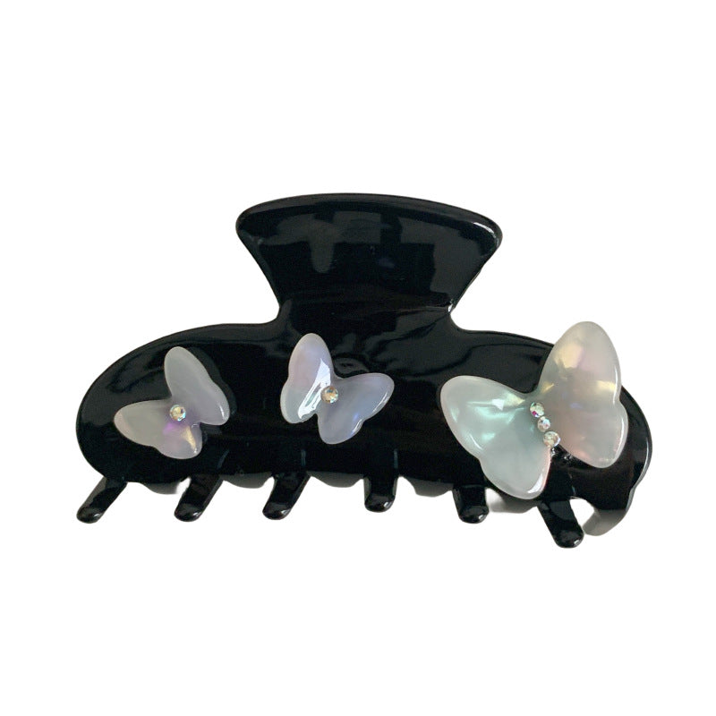 three-dimensional butterfly rhinestone hair claw