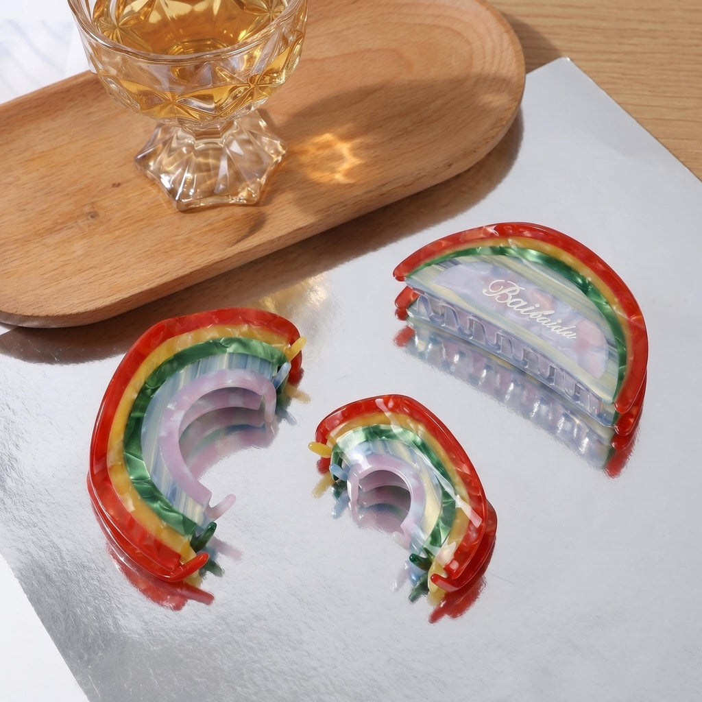 Summer rainbow hair claw