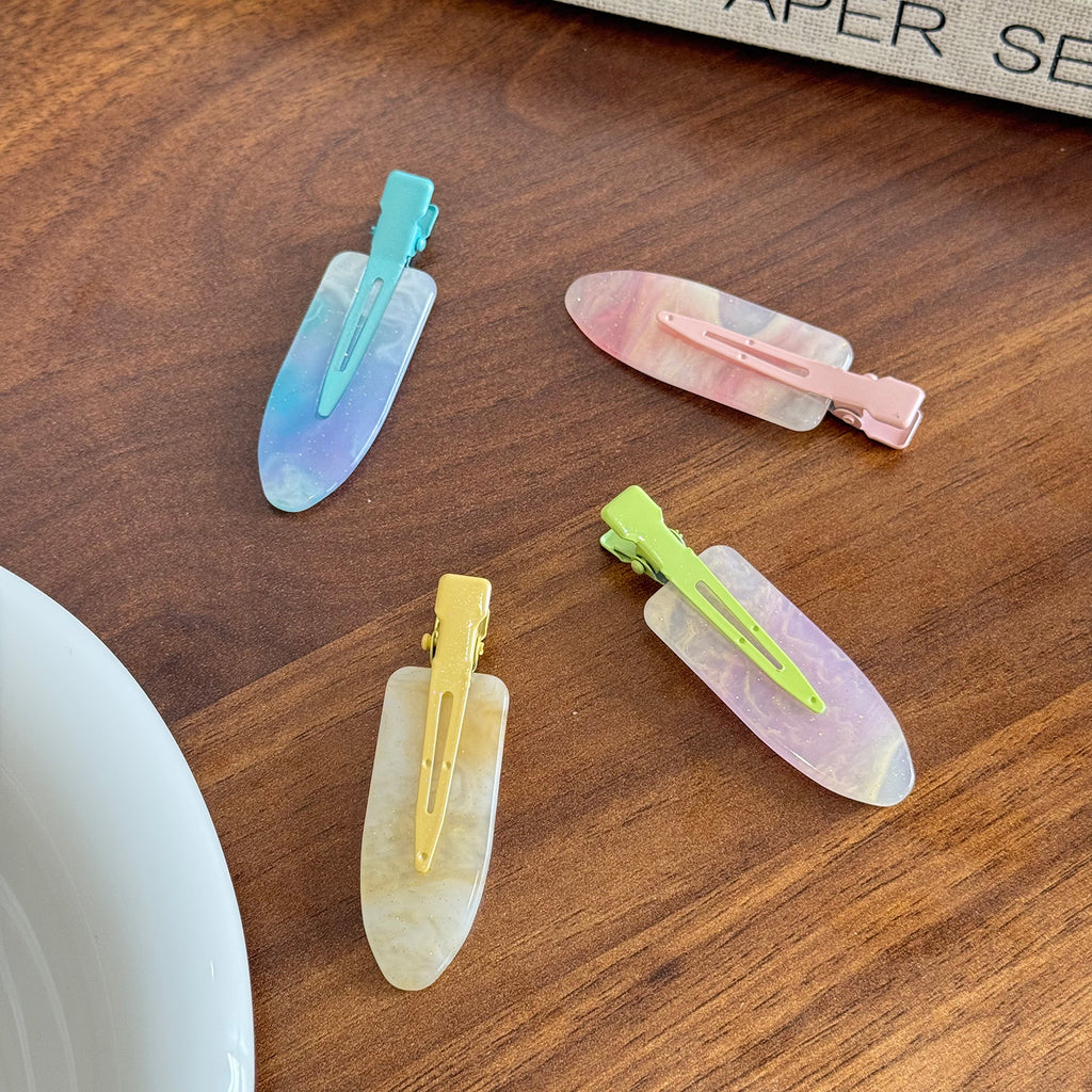 Candy color jelly one-word clip duck bill clip basic versatile seamless hairpin